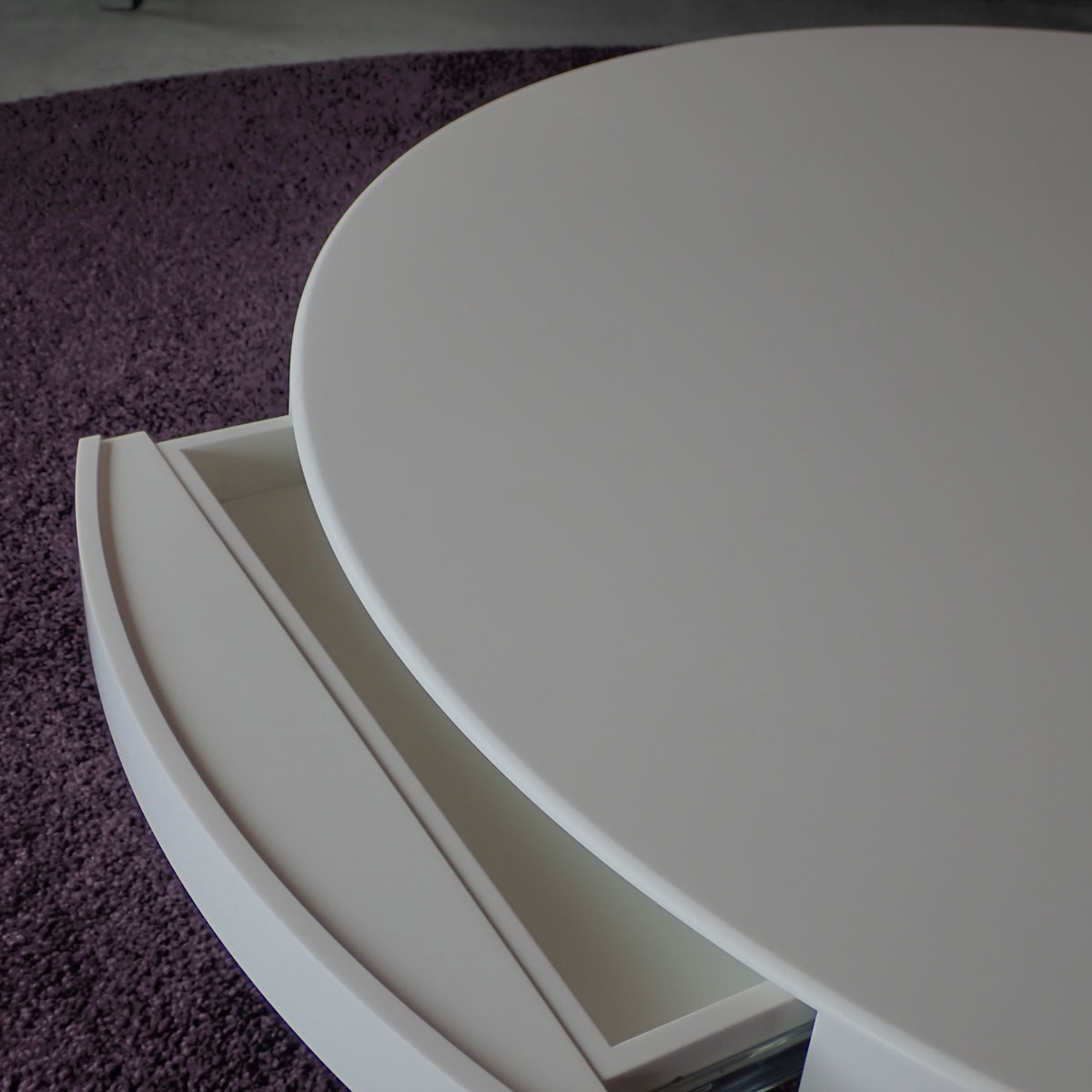 ronde corian design salontafel op maat gemaakt