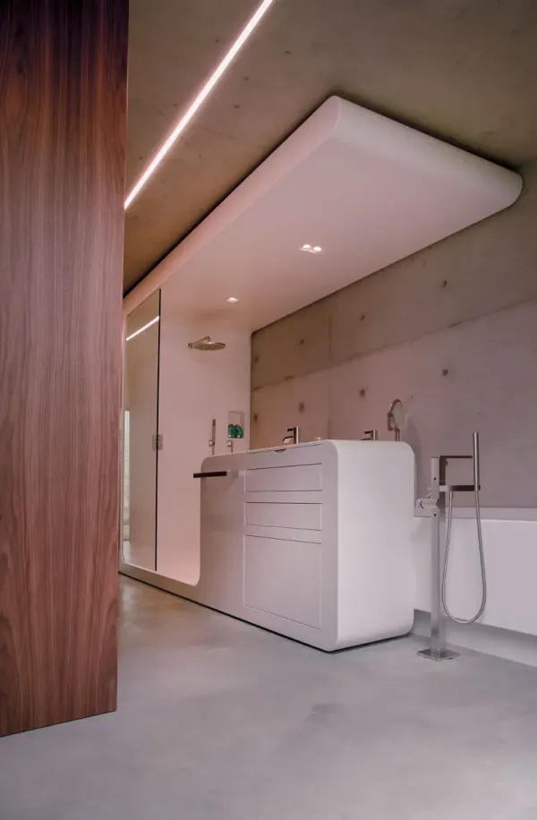 Naadloze badkamer in Corian – integraal ontwerp