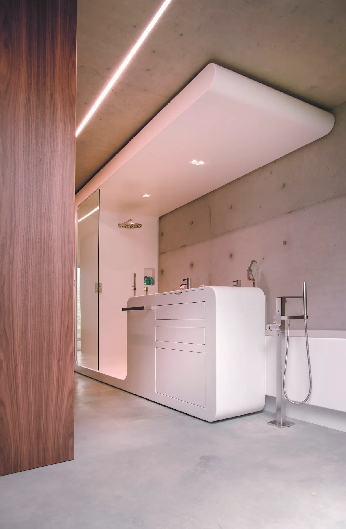 Naadloze badkamer in Corian – integraal ontwerp